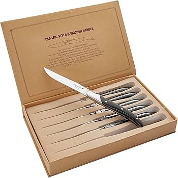 Amazon.com: FLYINGCOLORS Laguiole Steak Knife Set. Wood Handle